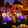 5FT Long Halloween Inflatable Dachshund, Blow Up Wiener Dog with Pumpkin & Witch Hat