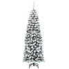 Lucktree Artificial Snow Flocked Christmas Tree, Slim Xmas Snowy Tree for Indoor and Outdoor Use - LucktreeUS