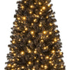 6FT Prelit Pencil Black Christmas Tree, Artificial Slim Xmas Tree with 618 Branch Tips