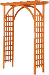 Outdoor Wood Arbor Arch, Natural Solid Wood Garden Arch Arbor Trellis for Climbing Plants