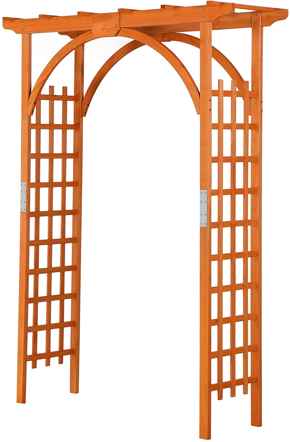 Outdoor Wood Arbor Arch, Natural Solid Wood Garden Arch Arbor Trellis for Climbing Plants