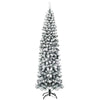 Lucktree Artificial Snow Flocked Christmas Tree, Slim Xmas Snowy Tree for Indoor and Outdoor Use - LucktreeUS