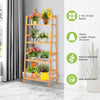 4-Tier Ladder Shelf Plant Stand, Bamboo Flower Pots Holder Display Rack - Lucktree