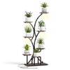 Lucktree Plant Stand Indoor with Grow Lights 8-Tier 58" Tall Corner Metal Plant Shelf