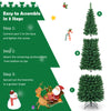 5/6/7/8/9 FT Slim Pencil Artificial Christmas Tree, Unlit Green Xmas Tree with Lush PVC Branch Tips