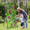 74" Raised Bed Cucumber Trellis, Outdoor Garden Trellis w/Netting, PE-Coated Metal Plant Support for Climbing Vegetables