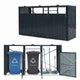 3-Bin Metal Trash Can Storage Shed, 238 x 79 CM Outdoor Garbage Shed with Flip-Up Lids & Lockable Doors