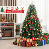 LuckTree Hinged Christmas Tree PVC Artificial Tree Home Holiday Décor w/Metal Stand (7.5 FT)