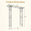 <p>Garden Arbor, 215cm Arch Trellis w/Extended Roof for Climbing Plants Roses Vines