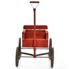 Vintage Wooden Planting Cart, Farmhouse Style Mobile Planter with Adjustable Pull Handle and 4 Wheels