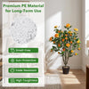 Lucktree 40" Artificial Camellia Tree Faux Camellia Potted Plant in Cement-Filled Pot (1/2 Pack)
