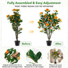 Lucktree 40" Artificial Camellia Tree Faux Camellia Potted Plant in Cement-Filled Pot (1/2 Pack)