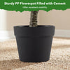 Lucktree 40" Artificial Camellia Tree Faux Camellia Potted Plant in Cement-Filled Pot (1/2 Pack)