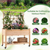 Lucktree 65'' Wooden Raised Garden Bed w/Trellis on Wheels ( 1/2 )