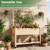 Lucktree 65'' Wooden Raised Garden Bed w/Trellis on Wheels ( 1/2 )