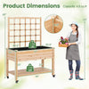 Lucktree 65'' Wooden Raised Garden Bed w/Trellis on Wheels ( 1/2 )