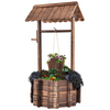 Lucktree Outdoor Wooden Wishing Well with Hanging Bucket