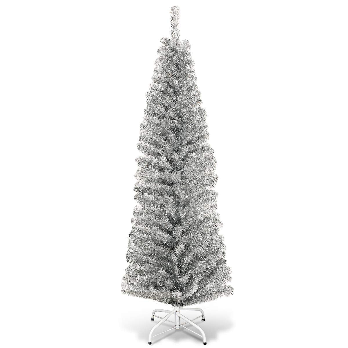 6ft Blue Pencil Christmas Tree, Artificial Slim Tree - LucktreeUS