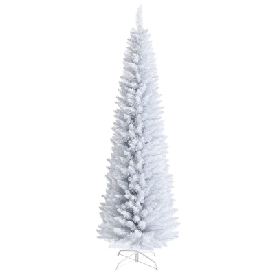 5FT / 6FT / 7FT Pencil Christmas Tree, Artificial Slim White Christmas Tree - LucktreeUS