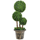 2.5 Ft/3 Ft  Artificial Boxwood Topiary Tree, Fake Greenery Plants Triple Ball Tree - LucktreeUS