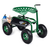 Lucktree Garden Cart, 4-Wheel Gardening Workseat with Storage Basket