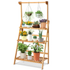 Lucktree 3-Tier Hanging Plant Stand Storage Shelf, Folding Flower Pot Organizer Display Storage Rack