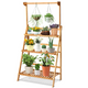 Lucktree 3-Tier Hanging Plant Stand Storage Shelf, Folding Flower Pot Organizer Display Storage Rack