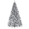 6FT/9FT  Snow Flocked Christmas Tree, Hinged Pine Tree - LucktreeUS