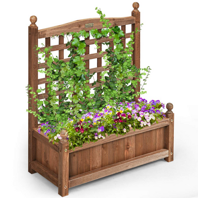 Wood Free Standing Plant Raised Bed