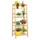 4-Tier Ladder Shelf Plant Stand, Bamboo Flower Pots Holder Display Rack - Lucktree