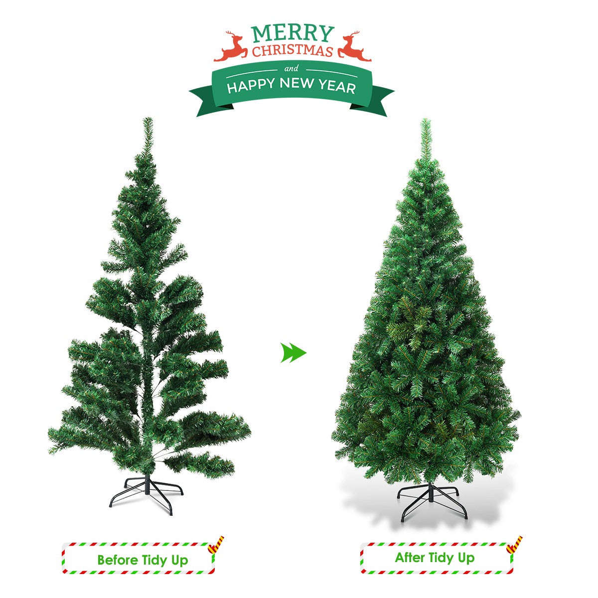 Artificial Christmas Tree with Solid Metal Stand - LucktreeUS