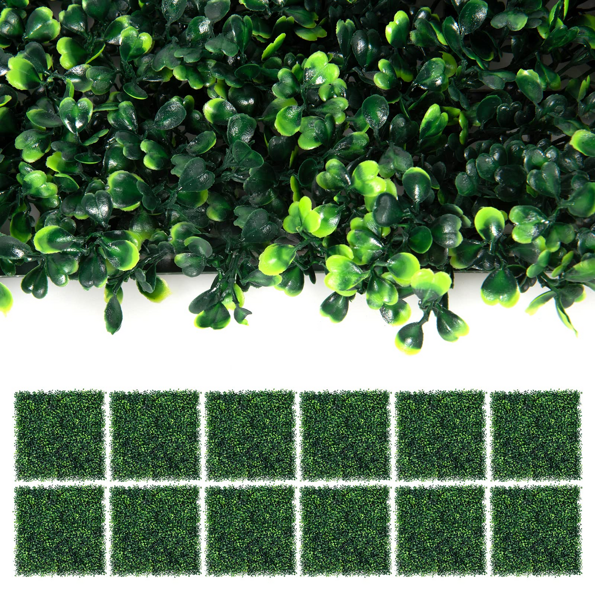 Lucktree 12PCS 20x20inch Artificial Boxwood Panels