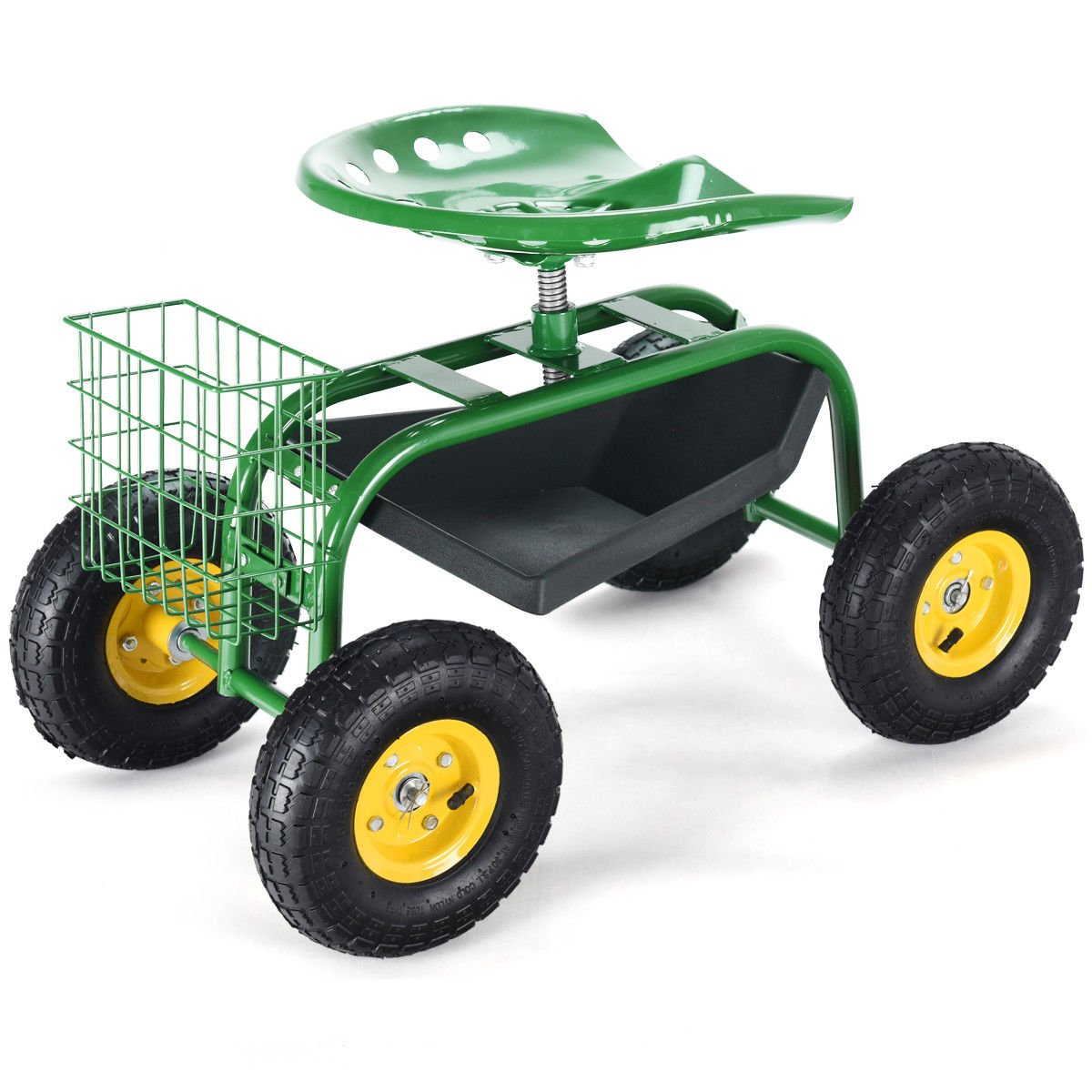Lucktree Garden Cart Rolling Tray Gardening Planting with Work Seat