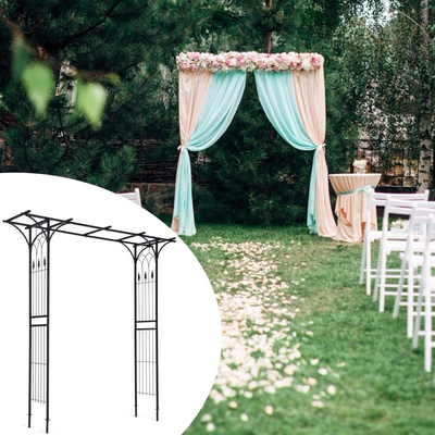 Lucktree Metal Garden Arch, Wedding Arbor for Ceremony, Pergola Arbor Garden Trellis for Various Climbing Plant
