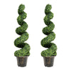 4 Ft Artificial Boxwood Spiral Tree, Fake Greenery Plants - LucktreeUS