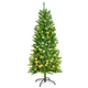 Lucktree 5ft Pre-lit Artificial Christmas Tree, Hinged Fir Pencil Christmas Tree with Lights - LucktreeUS