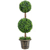 3 Ft /4 Ft Artificial Boxwood Topiary Tree, Fake Greenery Plants Ball Tree - LucktreeUS