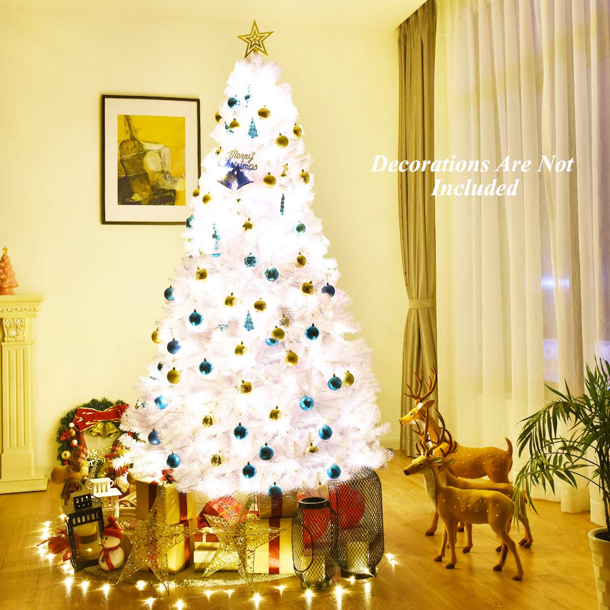 6ft /7.5ft/9ft White Artificial Christmas Tree - LucktreeUS