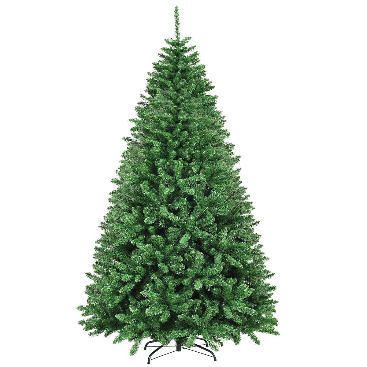 9ft Artificial Douglas Christmas Tree, Unlit Hinged Pine Tree, with 3594 Branch Tips and Solid Metal Stand - LucktreeUS