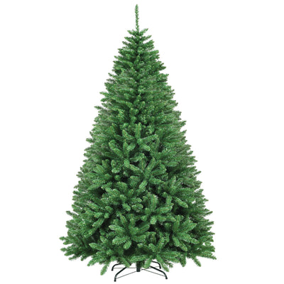 9ft Artificial Douglas Christmas Tree, Unlit Hinged Pine Tree, with 3594 Branch Tips and Solid Metal Stand - LucktreeUS