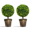 22" Artificial Ball Shaped Tree, Boxwood Tabletop Plant - LucktreeUS