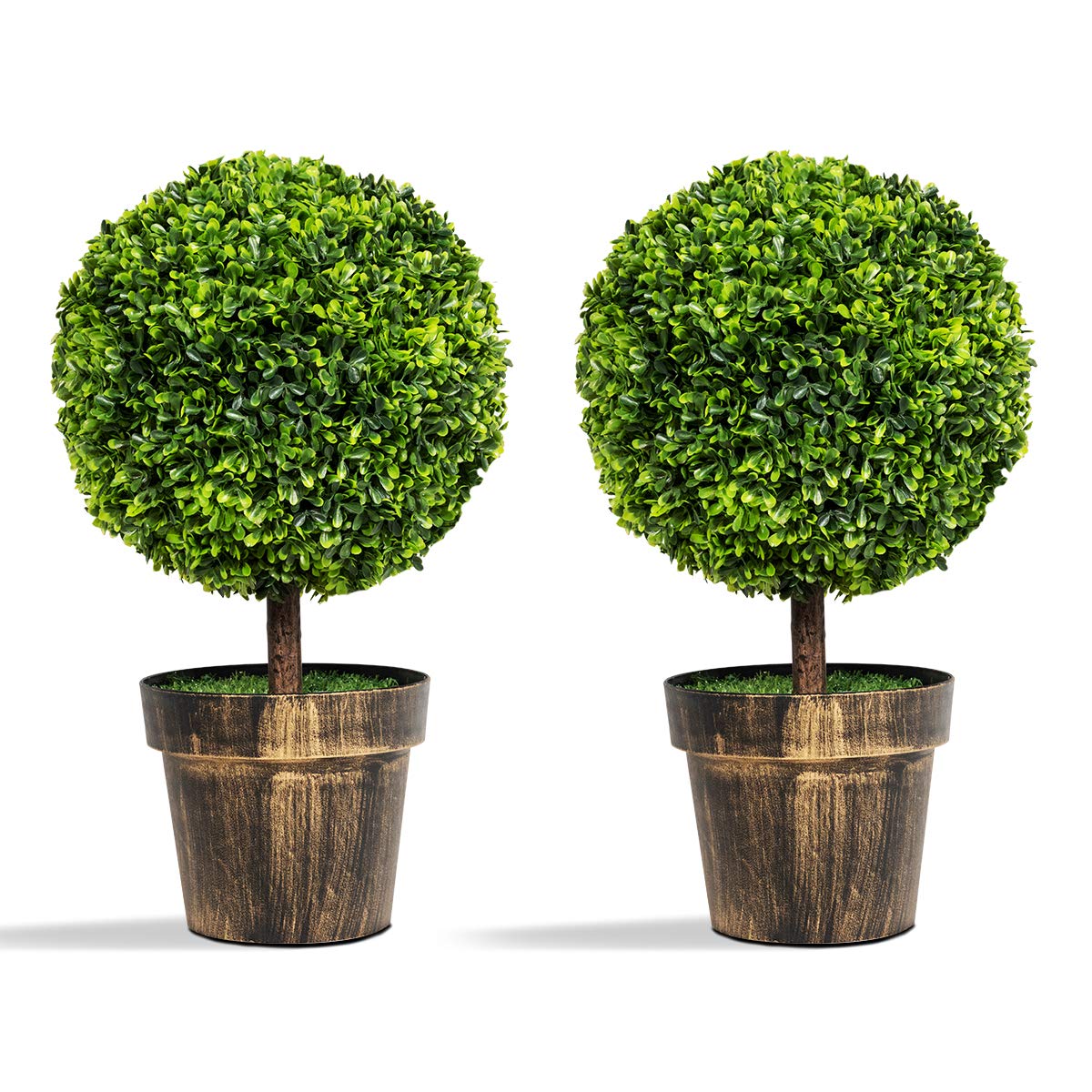 22" Artificial Ball Shaped Tree, Boxwood Tabletop Plant - LucktreeUS