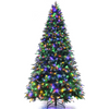 Lucktree 8FT Pre-Lit Artificial Christmas Tree, Hinged Realistic Snowy Xmas Pine Tree W/ 780 Color Changing LED Lights, 11 Flash Modes - LucktreeUS
