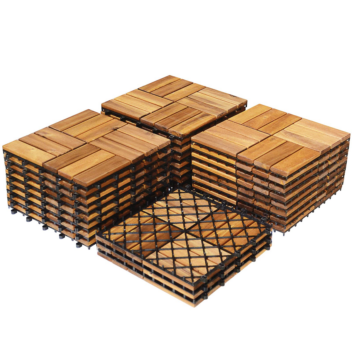 27 PCS Interlocking Patio Deck Tiles - Lucktree