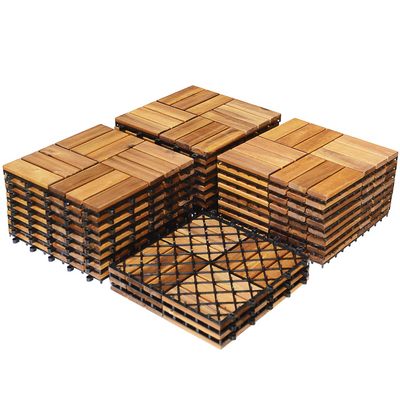 27 PCS Interlocking Patio Deck Tiles - Lucktree