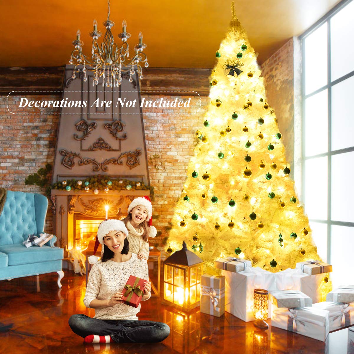 6ft /7.5ft/9ft White Artificial Christmas Tree - LucktreeUS