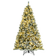Lucktree Snow Flocked Christmas Tree, Artificial Hinged Xmas Tree - LucktreeUS