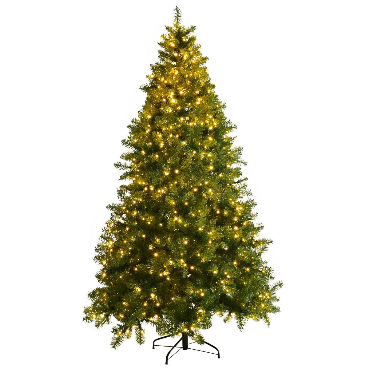 Lucktree Pre-Lit Christmas Tree Artificial PVC with 700 LED Lights and Solid Metal Legs (7ft) - LucktreeUS