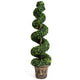 4 Ft Artificial Boxwood Spiral Tree, Fake Greenery Plants - LucktreeUS