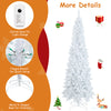 7 FT Christmas Pencil Tree, Hinged Holiday Tree with 300 Warm White LED Lights